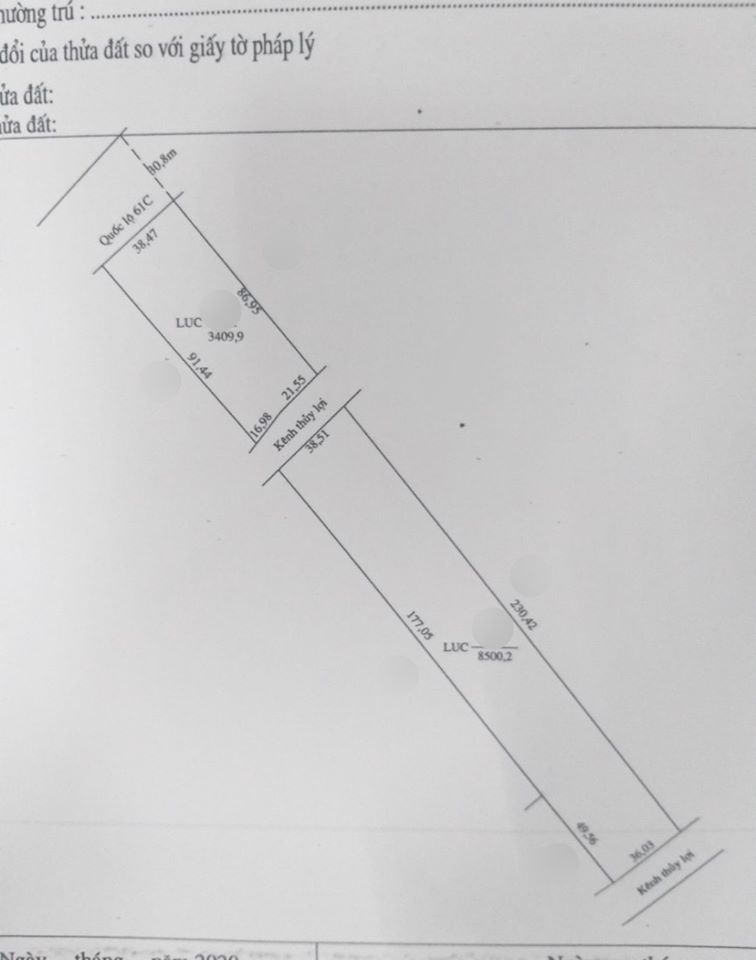 Bán 11.900m² đoạn Châu Thành A, Hậu Giang, mặt tiền QL61C, khu vực đang hot.