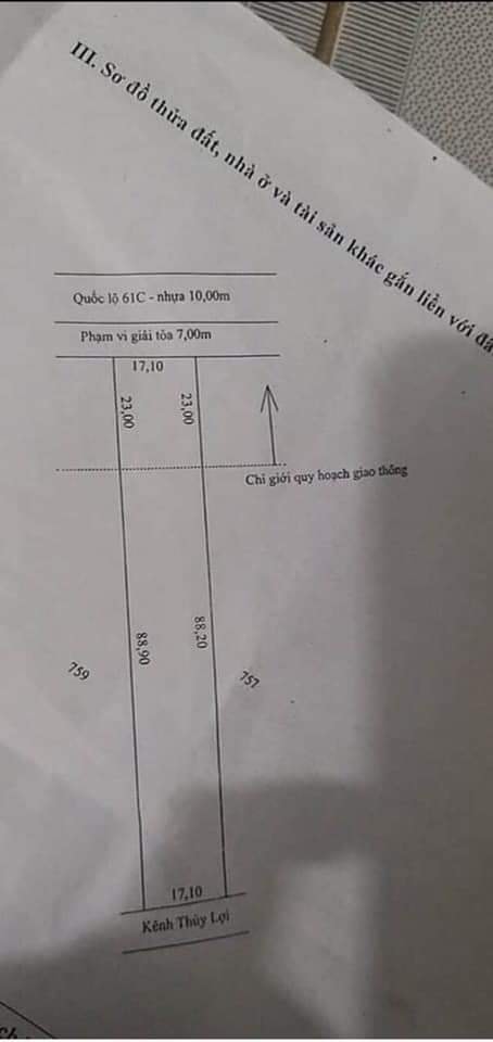 Bán 1.907m² mặt tiền QL61C, Vị Thủy, Hậu Giang.